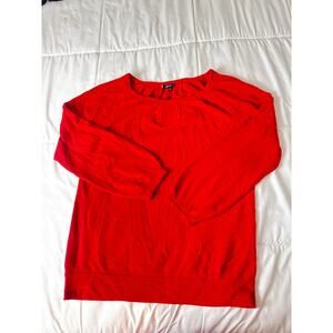 Anne Klein Women’s 100% Cashmere Red Sweater L Soft Knit Pullover